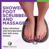MARS WELLNESS Shower Foot Scrubber and Massager - Foot Scrubber in Shower - Suction Foot Scrubber - Cleaner and Massager Mat - Improves Circulation - Easy to Store - Gray