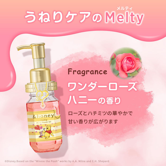 & HONEY Winnie the Pooh Limited Design 2023 & Honey Melty Moist Repair Limited Pair Set [Shampoo Body/Treatment Main Unit / 4step Travel Kit] Swell Care