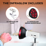 LifePro InfraGlow NIR & Red Light Therapy Lamp - Infrared Red Light Therapy Bulb with 18 LEDs & Clip-On Lamp - at-Home Red Light Therapy for Body, Chronic Pain Relief, Skin Wellness, & Recovery