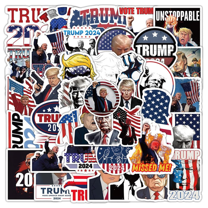 50pcs Trump Stickers 2024 Trump Decals for Laptop, Water Bottle, Bumper, Helmet, Phone
