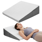 COLDHUNTER Wedge Pillow for Sleeping: 10 Inch Bed Wedge After Surgery, Cooling Memory Foam Pillow for Back Support and Leg Elevation, Triangle Pillow for Acid Reflux & Heartburn & GERD & Snoring