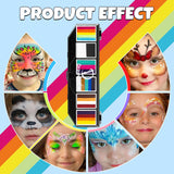 Drawdart Professional Face Painting Kit for Kids Adults, Split Cake Face Paint Palette 6 x 10gm with Brushes, One Stroke Non Toxic Rainbow Face Body Paint Set Halloween Christmas Makeup