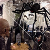 OCATO 200" Halloween Spider Web + 59" Giant Spider Decorations Fake Spider with Triangular Huge Spider Web for Indoor Outdoor Halloween Decorations Yard Home Costumes Parties Haunted House Décor