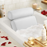 LuxStep Bath Pillow Bathtub Pillow with 6 Non-Slip Suction Cups,14.6x12.6 Inch, Extra Thick and Soft Air Mesh Pillow for Bath - Fits All Bathtub, White