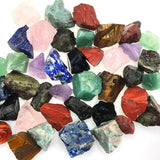 UFEEL 3 LB Bulk Rough Stone Mix - Large 1" Natural Raw Crystals for Tumbling, Cabbing, Polishing, Wire Wrapping