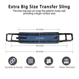 Nutscapt Transfer Sling Transfer Belts Senior Home Care,Strong Straps and Two Sets of Soft Rubber Handles Body Mobility Aid for Patients,Seniors Disabled, Elderly, Injured (Dark Blue, 35in*9.5in)