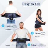 AVESTON Back Support Lower Back Brace for Back Pain Relief - Thin Breathable Rigid 6 ribs Adjustable Lumbar Support Belt for Men/Women Keeps Your Spine Straight – XLarge for Circumference 46-52" Belly