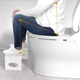 ROMGUAR CRAFT 7 Inch Bamboo Toilet Stool, Foldable Poop Stool, Bathroom Step Stool Squat (White)