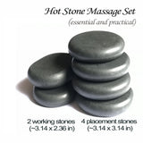 ActiveBliss Hot Stones - 6 Large Essential Massage Stones Set (3.15in) for Professional or Home spa, Relaxing, Healing, Pain Relief