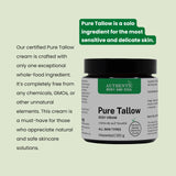 Certified Organic Beef Tallow Skin Cream - 1 Ingredient Tallow Cream Moisturizer for Sensitive Skin to Soothe the Effects of Eczema, Rosacea and Baby. (Unscented)