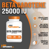 BulkSupplements.com Beta Carotene 25000 IU Softgels - Vitamin A Supplement, Beta Carotene Supplements, Beta Carotene Pills - Gluten Free, 1 Beta Carotene Softgel per Serving, 365 Softgels