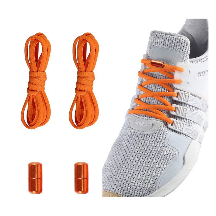 Elastic No Tie Shoe Laces For Adults,Kids,Elderly,One Size Fits All Orange