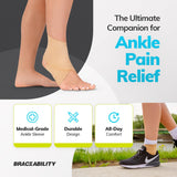 BraceAbility Elastic Ankle Support Brace - Lightweight Slip on Foot and Ankle Compression Sleeve for Gymnastics, Dance, Sports, Running, Exercise, and Sprained Ankle Swelling for Women and Men (2XL)