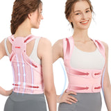Fit Geno Back Brace Posture Corrector for Women, Shoulder Straightener, Adjustable Full Back Support, Upper and Lower Back Pain Relief - Scoliosis, Hunchback, Hump, Thoracic, Spine Corrector (Small)