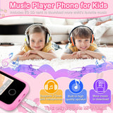 Kids Smart Phone Toys for Girls, Christmas Birthday Gifts for 3-10 Year Old Girl Boy Kids Toys, 2.8" Touchscreen Toddler Learning Cell Toy Phone with Dual Camera, Game, Music Player, 8G SD Card (Pink)