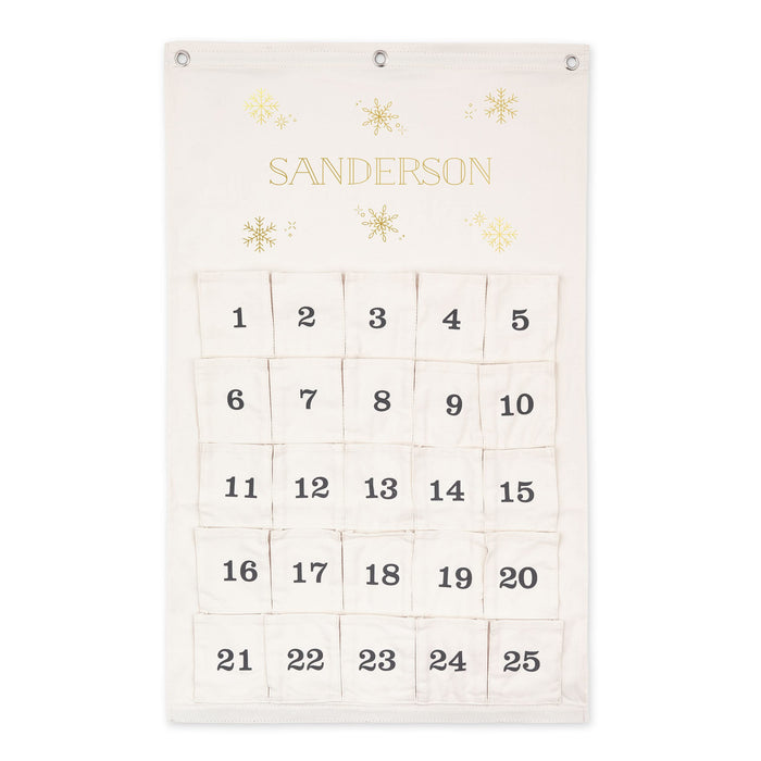 Weddingstar Customizable Reusable Fabric Christmas Advent Calendar - Falling Snowflakes