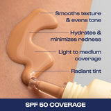 Alleyoop Sunsational Tinted Moisturizer Sunscreen for Face Broad Spectrum SPF 50, 100% Mineral Sunscreen with Jojoba, Protects Hydrates and Soothes Skin, Vegan, Cruelty-Free - Dawn