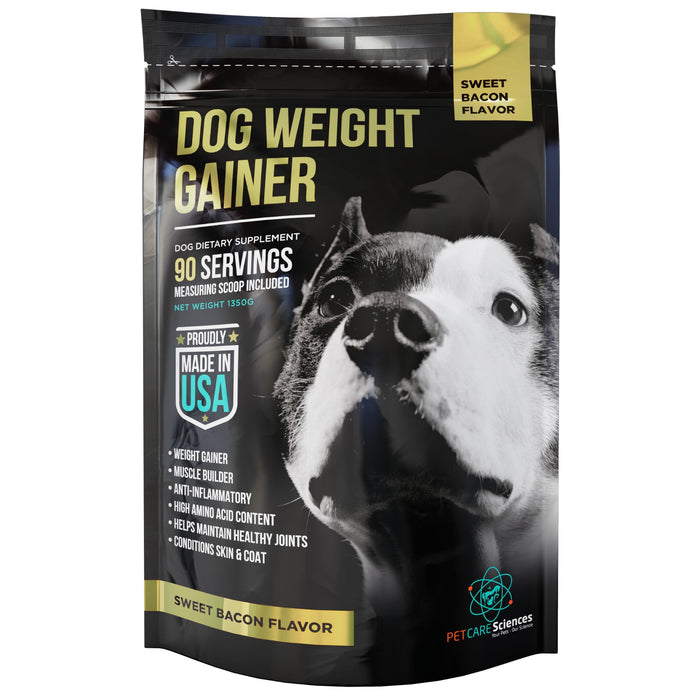 PET CARE Sciences Dog Weight Gainer - Weight Gain Supplements for Dogs - Canine and Dog Muscle Builder - Dog Protein Powder - High Calorie Dog Food Supplement - Made in The USA