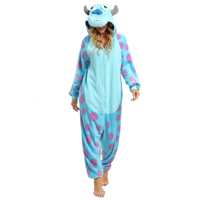 Wishliker Unisex Adult Onesie Sully Costume Halloween Christmas Cosplay Animal Cartoon Pajamas