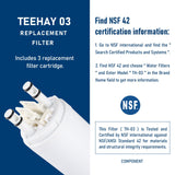 TEEHAY ULTRAWF Frigidaire Water Filter Replacement, Compatible with Frigidaire ULTRAWF, Pure Source Ultra, Kenmore 9999, 469999, 46-9999, A0094E28261 (3 Packs)