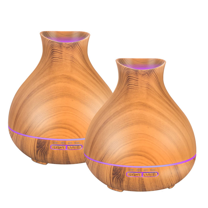 BZseed Aromatherapy Essential Oil Diffuser,2 PCS Humidifier with 550ml Lasting Mist Output Waterless Auto-Off Ultrasonic Diffusers 7 Color LED Lights Cool Mist Humidifier for Large Room, Home