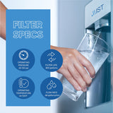 Mist Ultra Clarity Water Filter Replacement for Bosch, Refrigerator Water Filter compatible with 644845, 9000077104, 9000194412, Haier 0060820860, 0060218744, Miele KWF1000, Bosch Water Filter(2 pack)