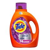 Tide Plus Febreze Freshness HE Turbo Clean Liquid Laundry Detergent, Spring & Renewal Scent, 105 fl oz, 74 loads