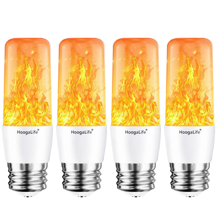 HoogaLife Flame Light Bulbs, E26 Led Light Bulb with Effect of Real Candle Fire Light, 4w Flame Bulb with Upside Down Effect, for Christmas Halloween Home Party Holiday House Room Porch