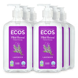 ECOS Hypoallergenic Hand Soap - All Natural pH-Balanced Handwash Soap with Vitamin E - Safe for Sensitive Skin - Lavender - 17 Oz Bottle (6 pack)