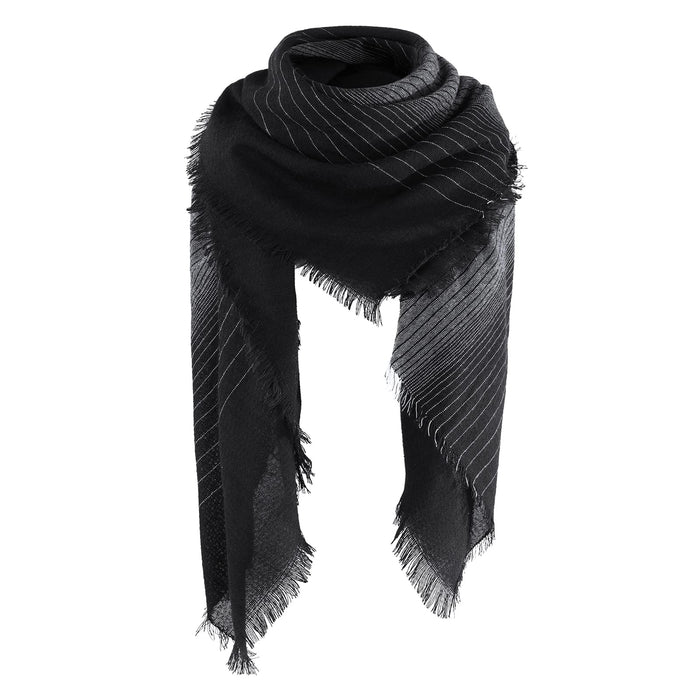 Womens Blanket Scarf Winter Warm Fashion Shawls Christmas Gifts Black and White