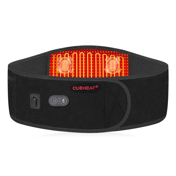 Heating Pad for Back Pain Relief with Massage - CUEHEAT Heating Pad for Lower Back with Heat,Heated Back Brace for Back Pain Relief Belly Lumbar Spine Stomach Arthritis(52In)