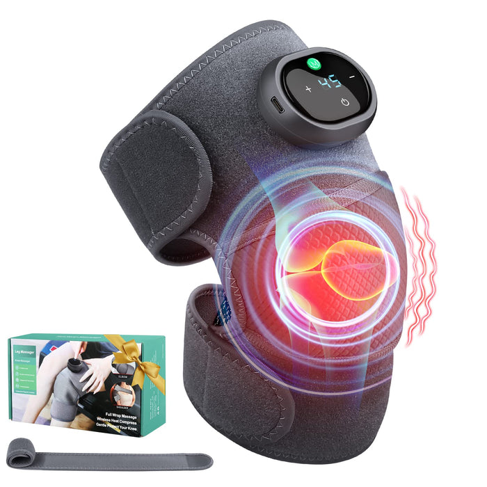Heating Knee Massager, Knee Shoulder Elbow 3-in-1 Heating Vibration Massager, Portable Wireless Hot Compress Massager, Relieve Joint Pain And Pressure, Suitable For Office, Study, Etc.
