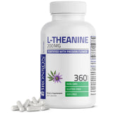 Bronson L-Theanine 200mg (Double-Strength) with Passion Flower Herb, Non-GMO Gluten-Free Soy-Free Stress Management Supplement, 360 Capsules