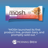 MOSH Peanut Butter Protein Bars, Keto Snack, Gluten-Free, No Added Sugar, Lion's Mane, Supports Brain Health, Recovery, Breakfast To-Go (12 Bars)