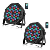 ZKEEZM 36 Led Stage Lights - DJ Par Lights, RGB Party Lights, 7 Colours Lighting with Sound Activated, Remote & DMX Control, DJ Uplighting for Parties, Birthday, Christmas, Bar, Wedding & Music Dance