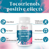 Liposomal Tocotrienols Supplement 1000mg, Vitamin E, Advanced Formula with 95% Delta-tocotrienols, 5% Gamma-tocotrienols - 60 Softgels （2 Bottle）