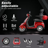 Heavy Duty 4 Wheel Mobility Scooters for Seniors & Adults 500lbs Capacity - Electric Powered Chair - 800W All Terrain Fast Mobility Scooter for Travel w/Long Range Battery Remote Key