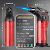 5 Pack Torch Lighters Butane Refillable Lighter Single Jet Flame Windproof Torch Lighter Multi Utility Mini Gas Lighter Blow Torch Lighters for Candle Fireplace Camping Grill BBQ Kitchen(No Fuel)