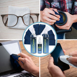 Lens Cleaner Spray 2 2oz Eyeglass Cleaner, with 5 Microfiber Cloths Kit Ammonia and Streak Free Safe for Eyewear and Electronics