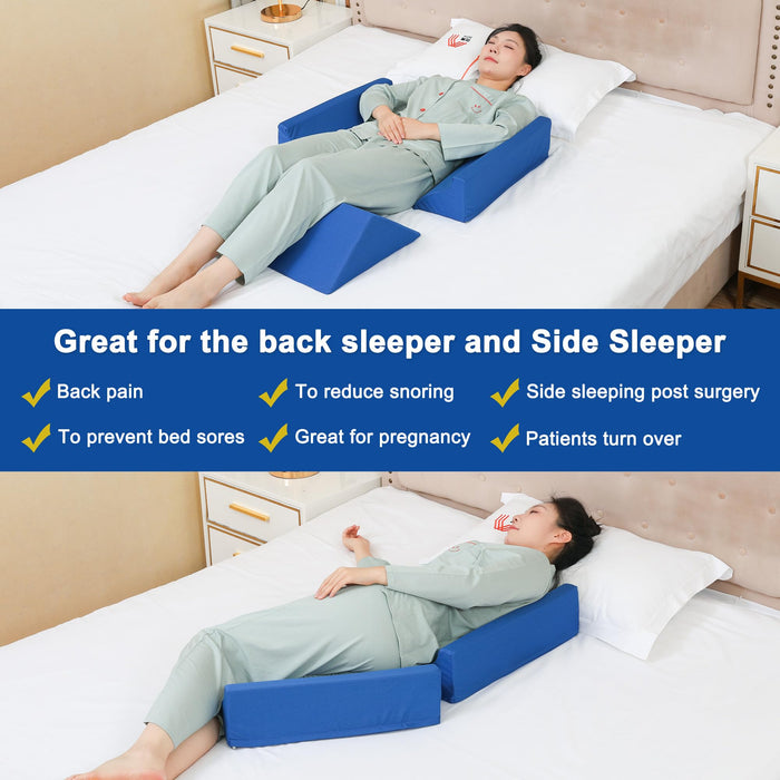 Fanwer Bed Wedges & Body Positioners (3 in 1), 40 Degree Wedges for Bed Positioning,Positioning Pillows for Elderly, Wedge Pillow for Bed Sores, Side Sleeping, After Surgery, Knees Elevated,Back Pain