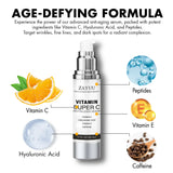 Super Vitamin C Serum for Women Over 70: Advanced Anti-Aging Formula - Vitamin C, Niacinamide, Hyaluronic Acid - Face Lift Serum for Wrinkles, Dark Spots - 1.7 fl. oz.