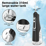 Water Flosser for Teeth Cleaning 4 Modes Rechargeable Oral Irrigator 4 Tips Powerful Battery Life Water Dental Picks IPX7 Waterproof 310ML Water Tank (Black)