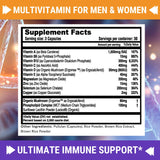 Immune Support Multivitamin for Men and Women with Vitamins A, B, C, D, E, B6, B12 - Zinc, Magnesium and Copper with Liposomal Complex for Enhanced Absorption - Daily Antioxidant Boost - 90 Vegan Caps