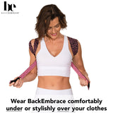 BackEmbrace Posture Corrector for Women and Men - Made in USA - Slim and Adjustable Shoulder Brace - Back Brace for Back Pain Relief - Pink Pebble Large