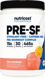 Nutricost Stim-Free Pre-Workout, 30 Servings (Pink Lemonade) - Caffeine Free, Stimulant Free, Non-GMO, Gluten Free