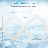 Neck Cooling Tube,Neck Cooling Wraps,Reusable Ice Neck Ring Wearable Body Cooling Products for Summer Heat (White)