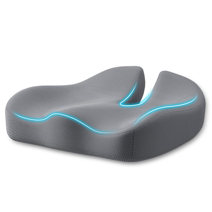 CJACSOC Seat Cushion, Extra Large Memory Foam Cushion for Office Chair Cushions, Ergonomic Cushions Pad Pillow for Pressure Relief Sciatica & Pain Relief for Long Sitting, Grey