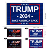 Oligei Trump 2024 Flag, 3 x 5 Feet Trump Flag Take American Back with 4 Pcs Trump 2024 Sticker, Polyester Fiber Trump Desantis 2024 Flag, 3 Ply Double Sided Trump 2024 Flag