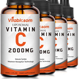 Liposomal Vitamin C 2000mg Liquid for Adults, High Absorption VIT C, Maximize Vitamin C, for Immune System & Antioxidant, 60ML (4 Bottle)