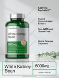 Horbaach White Kidney Bean Extract Capsules | 6000mg | 400 Count | Non-GMO & Gluten Free